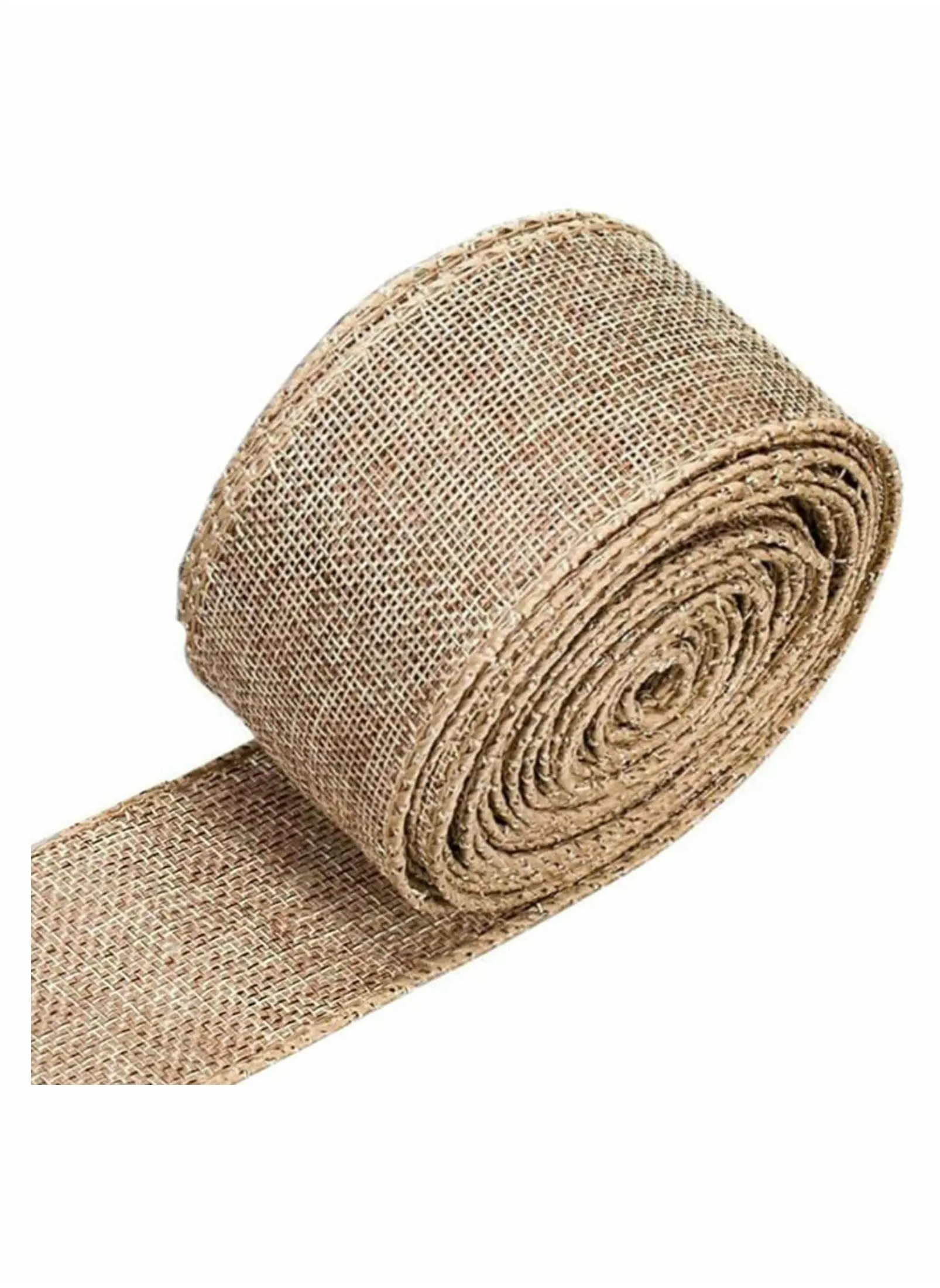 Plaid Check Wired Edge Ribbon Burlap Wired Ribbon, Wrapping Burlap Ribbon Burlap Wired Ribbon Plain Faux Jute Burlap Wired Ribbon for Gift Wrapping for Home Decor Wrapping DIY Crafts-1