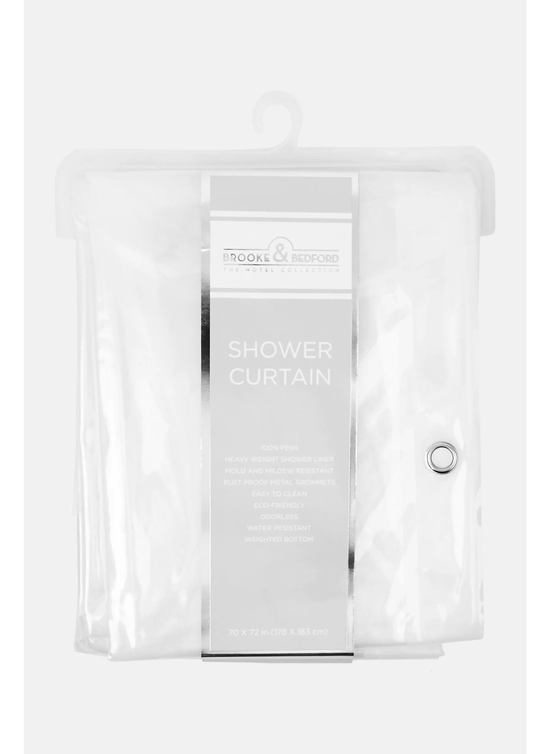 Plain Shower Curtain 178 x 183 cm, White-1