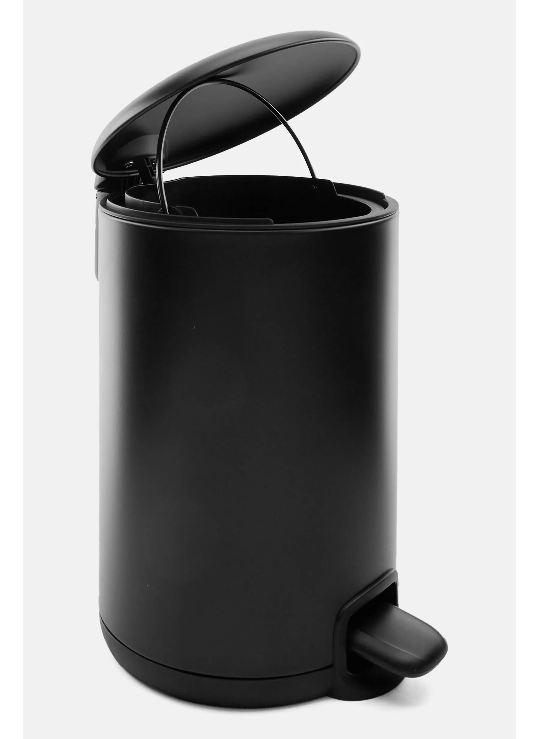 Plastic Push Button Trash Bin 3L, Black-2