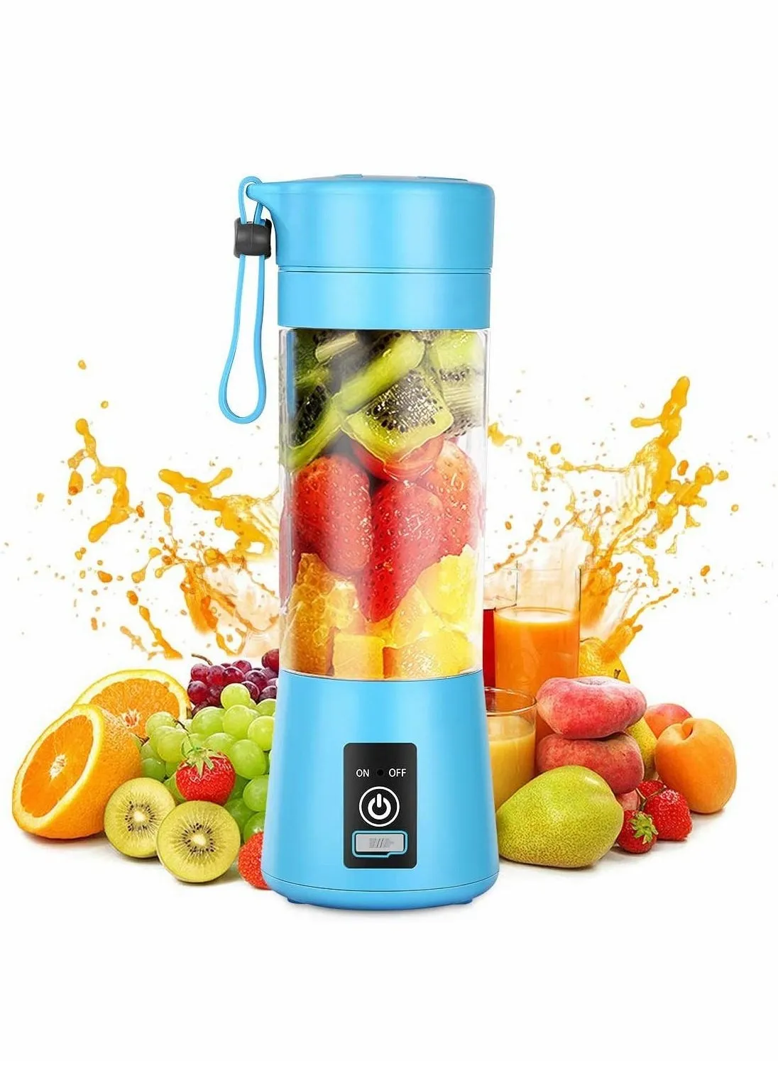 Portable Blender, Personal Blender for Shakes and Smoothies Personal Size Blenders with USB Rechargeable Mini Fruit Juice Mixer Mini Juicer Smoothie Blender Bottles Travel 400ML Blue-1