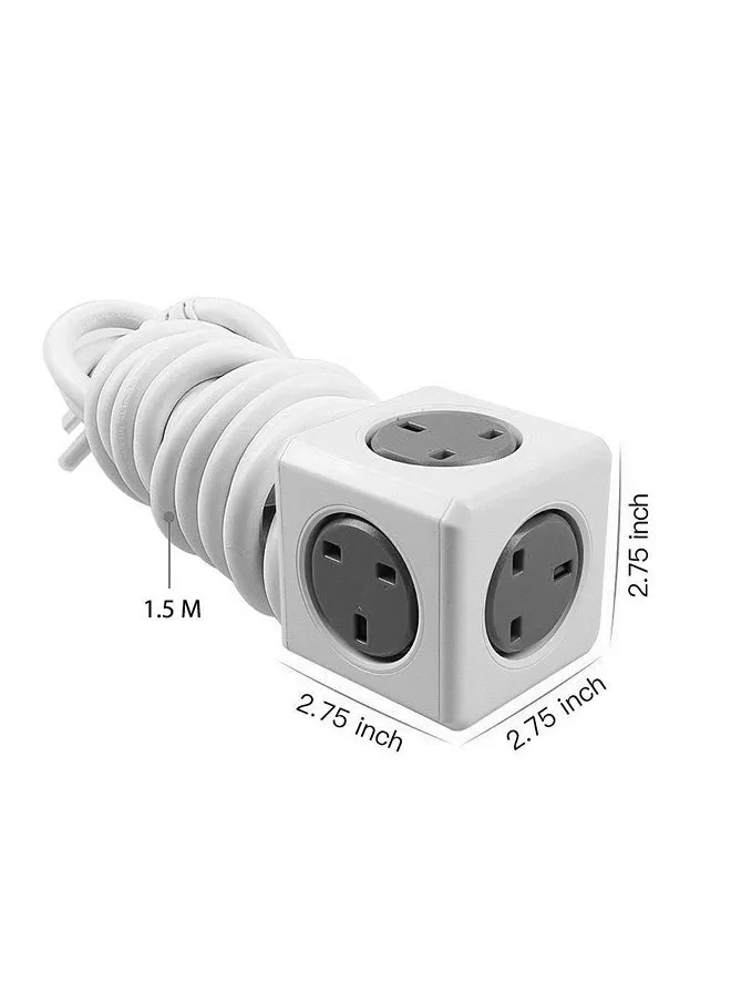 كابل PowerCube Extended 5 Sockets بطول 15 مترًا باللون الرمادي-1