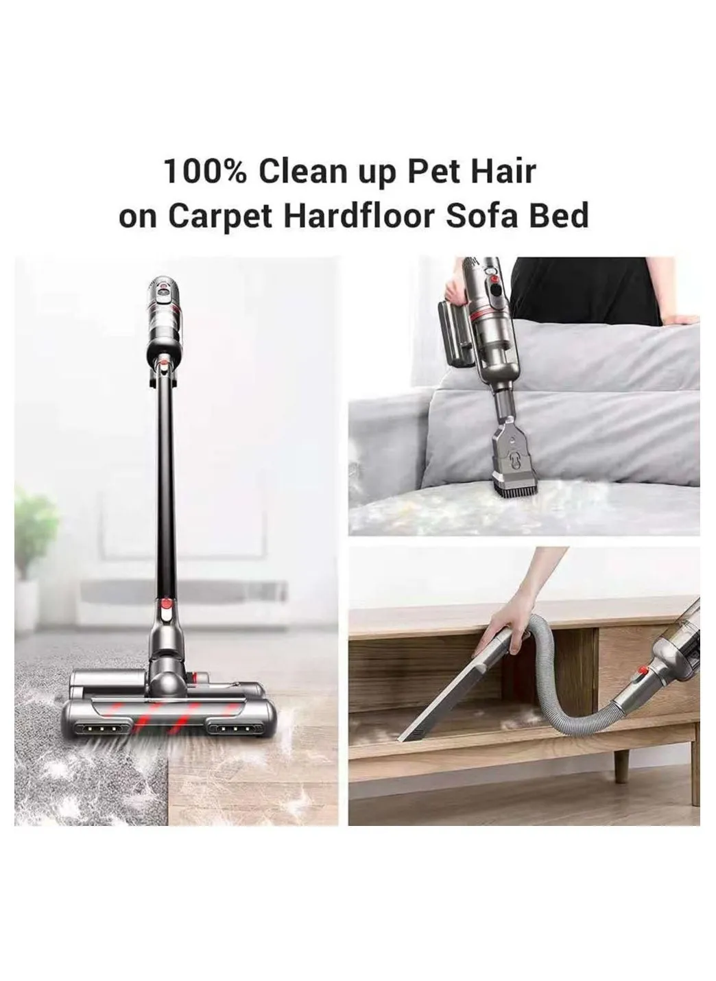 PUPPYOO Cordless Vacuum Cleaner 12-in-1, Suitable for Use on Beds, Carpets, and Hard Floors, Comes with a Long-lasting Battery and a Two Year Warranty.-2