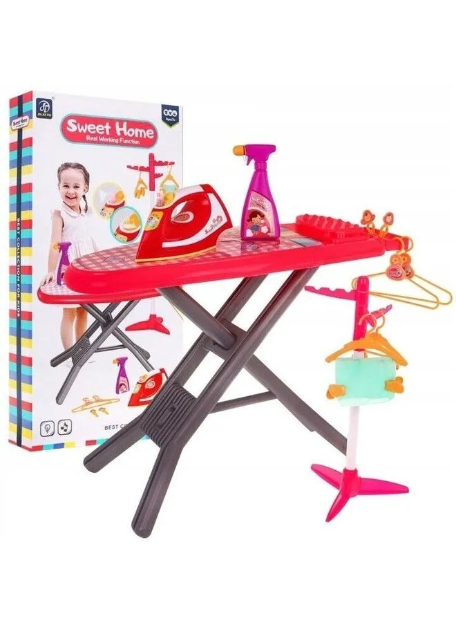 Real Working Function Iron board with a sprinkler rack 4 hangers toys for kids-1