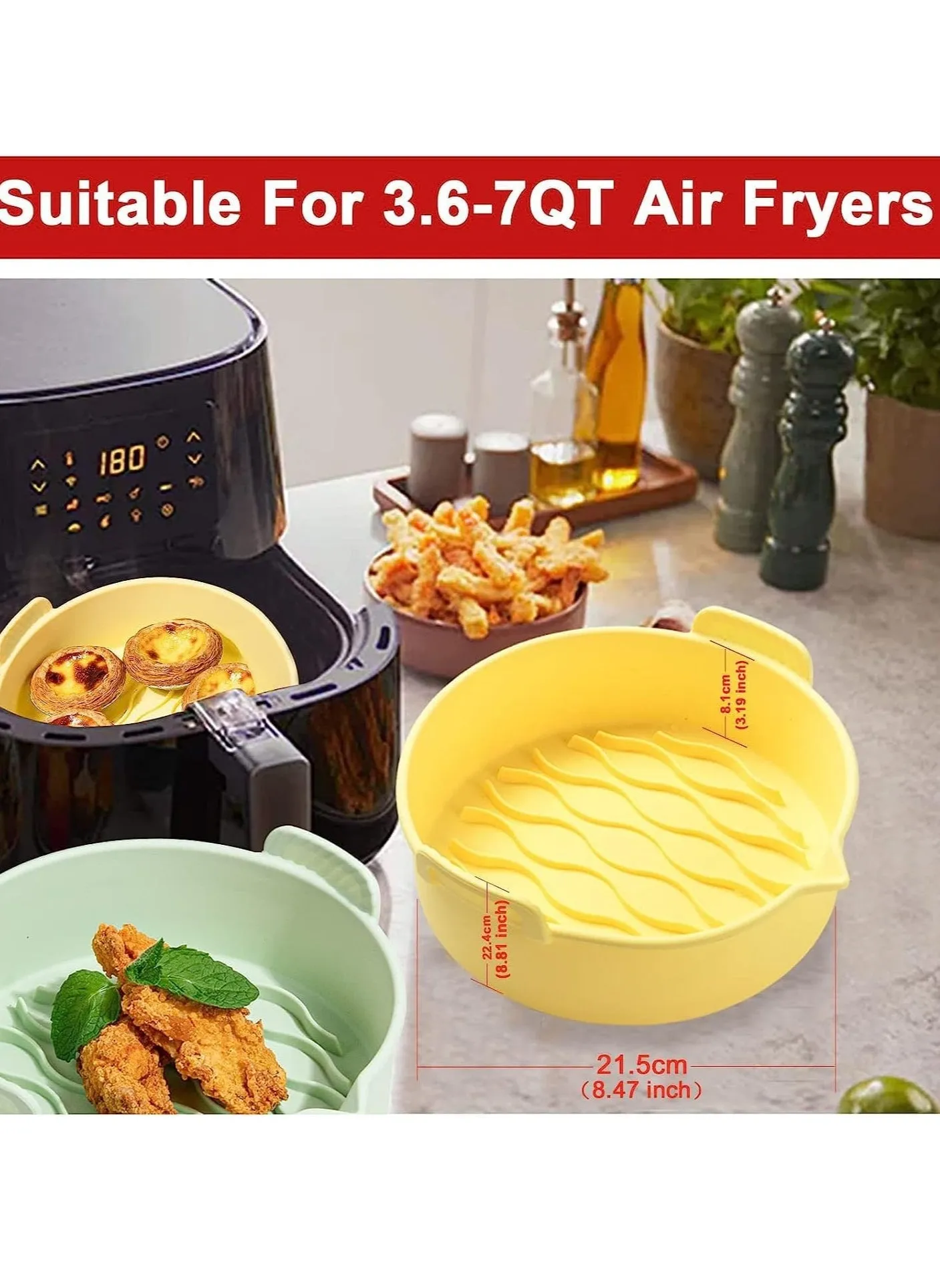 Reusable Silicone Air Fryer Liners, 7.8