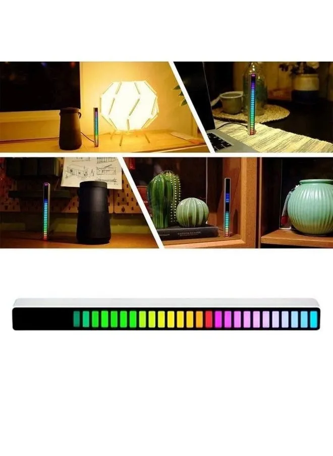 شريط مصابيح إيقاع الموسيقى المنشط RGB للتحكم في الصوت LED شرائط إضاءة USB محيطة متعددة الألوان-2