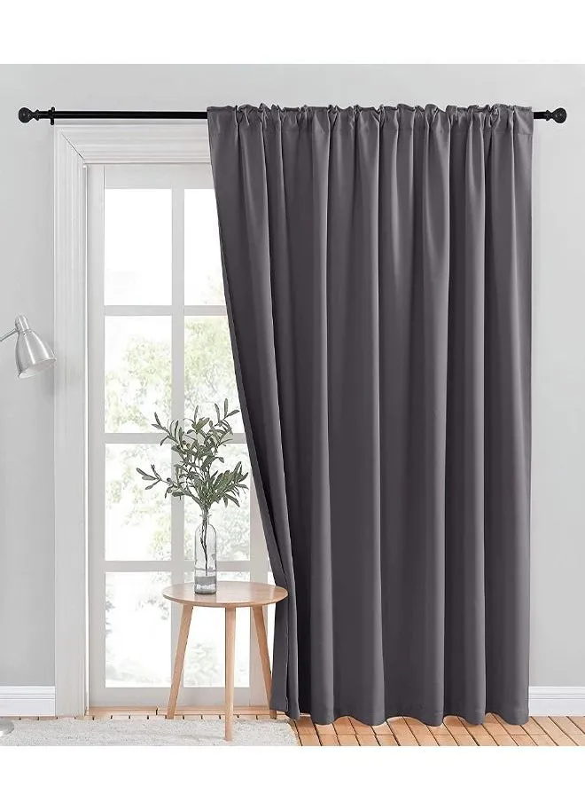 Room Divider Blackout Thermal Insulated Wide Curtain for Bedroom Dining Studio Office Grey 200x240cm-1