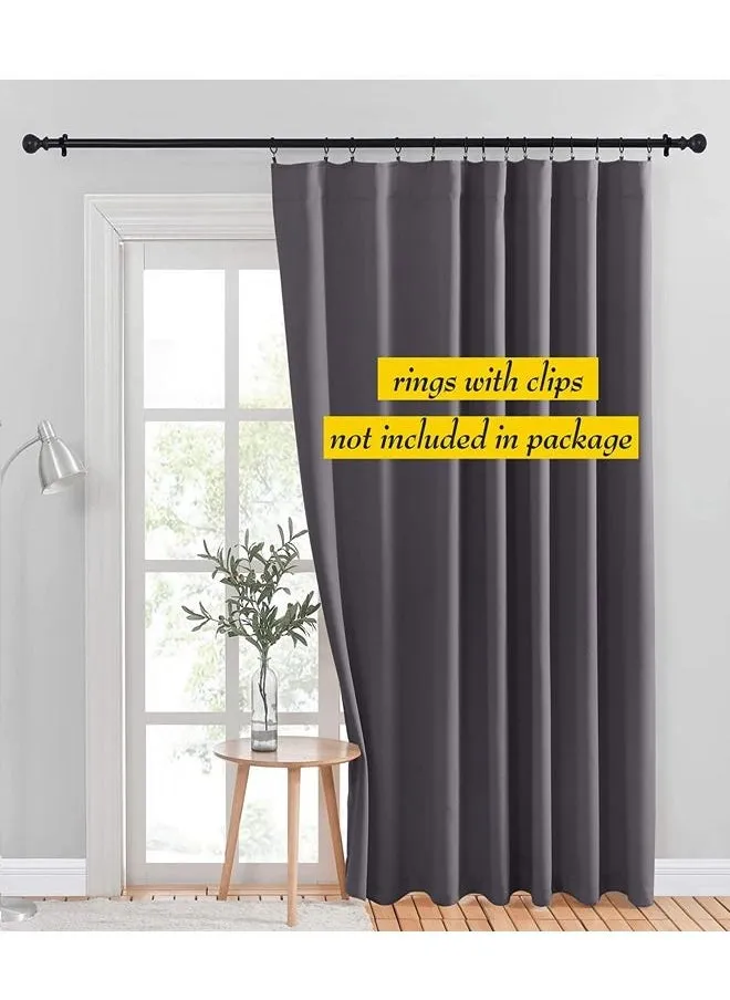 Room Divider Blackout Thermal Insulated Wide Curtain for Bedroom Dining Studio Office Grey 200x240cm-2