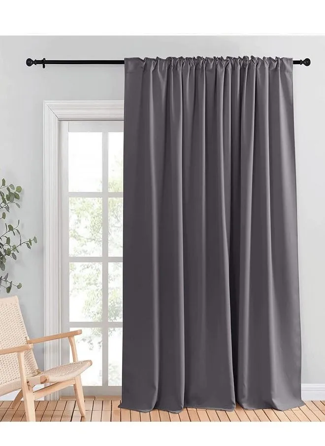 Room Divider Blackout Thermal Insulated Wide Curtain for Bedroom Dining Studio Office Grey 200x270cm-1