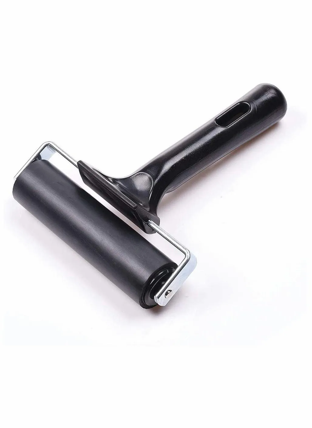 Rubber Brayer Roller, Printing Ink Rubber Brayer Roller Paint Brush Black Ink Applicator Art Craft Oil Painting Tool for Printmaking Anti Skid Tape Construction-1