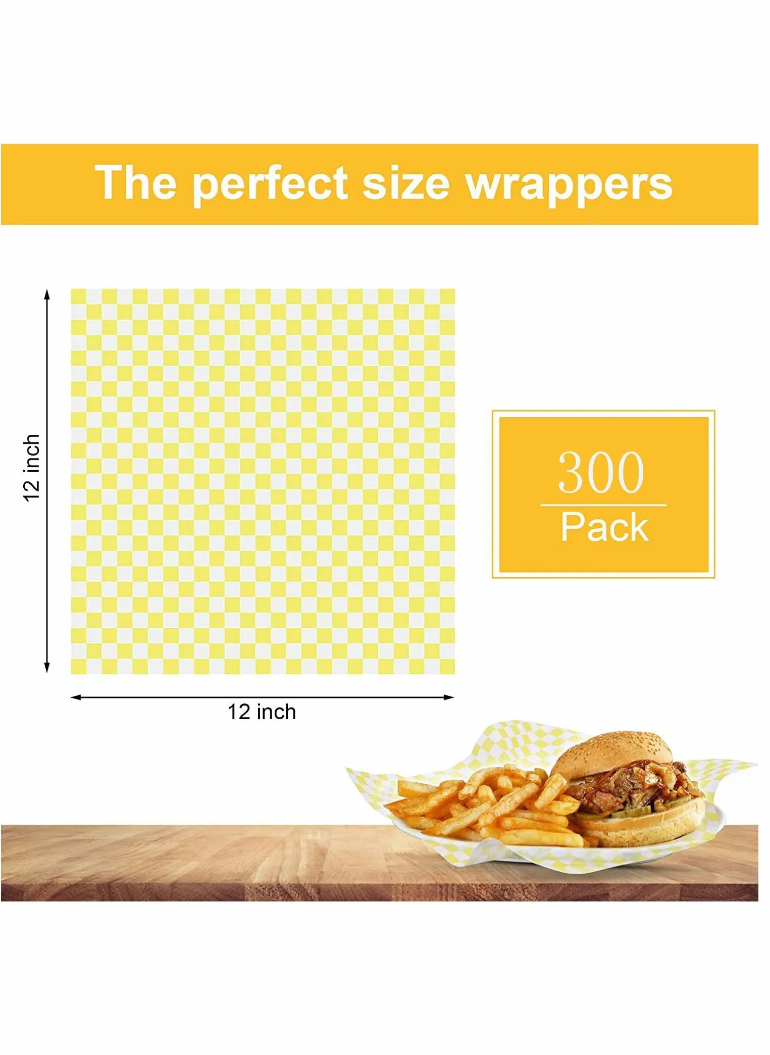 Sandwich Wrapper 6 Colors 300 Sheets 30 30cm 12 12 inch Paper Sandwich Paper Liners Food Basket Liners Wax Paper Deli Wrap Wax Paper Sheets for Wrapping Bread and Sandwiches-2