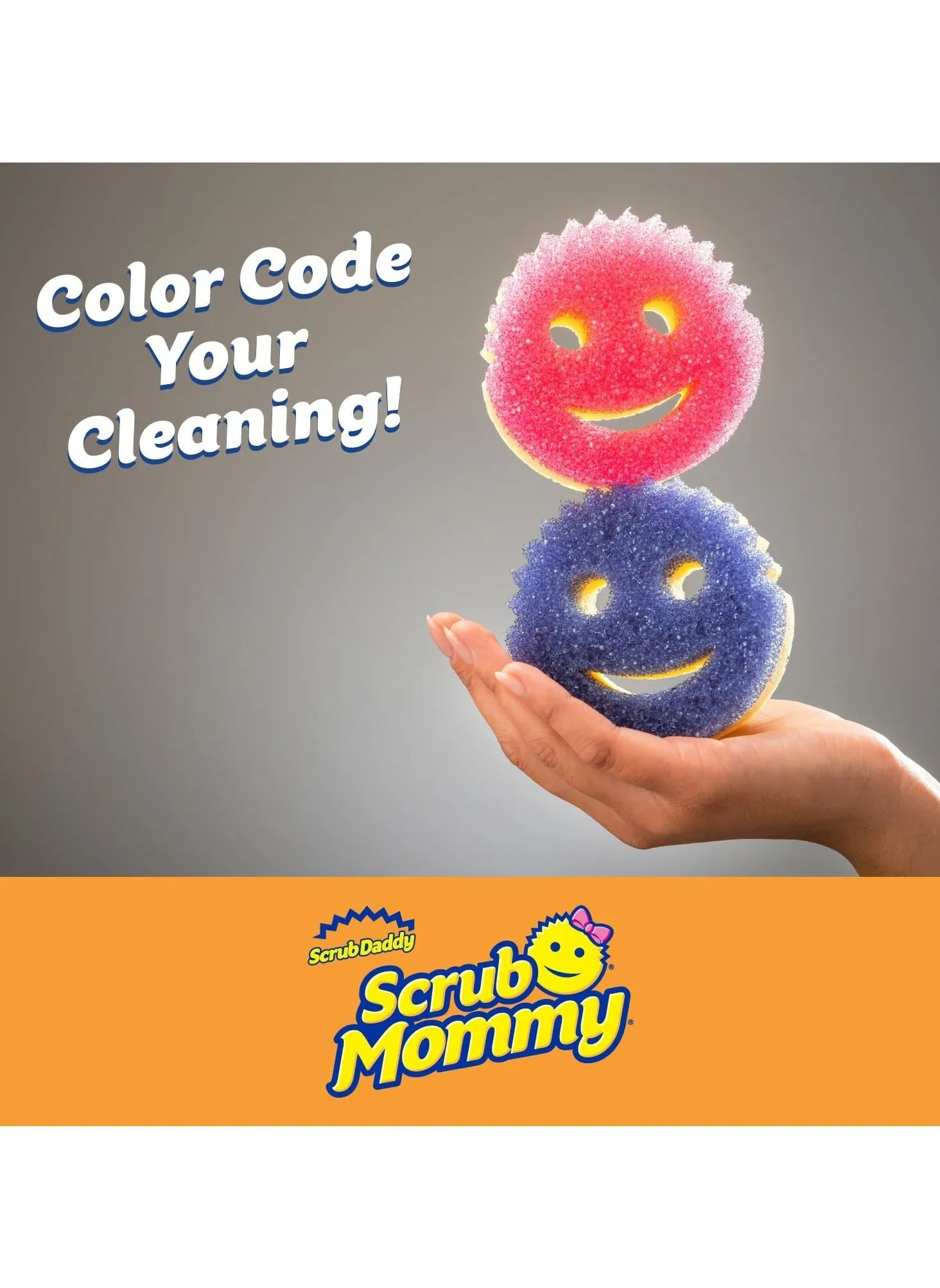 مجموعة إسفنجة Scrub Daddy Scrub Mommy من الإسفنج الخالي من الخدش للأطباق والمنزل، مقاومة للرائحة، ناعمة في الماء الدافئ، ثابتة في البرد، تنظيف عميق، آمنة للاستخدام في غسالة الأطباق، متعددة الاستخدامات، عملية، مريحة، 3 قيراط-2