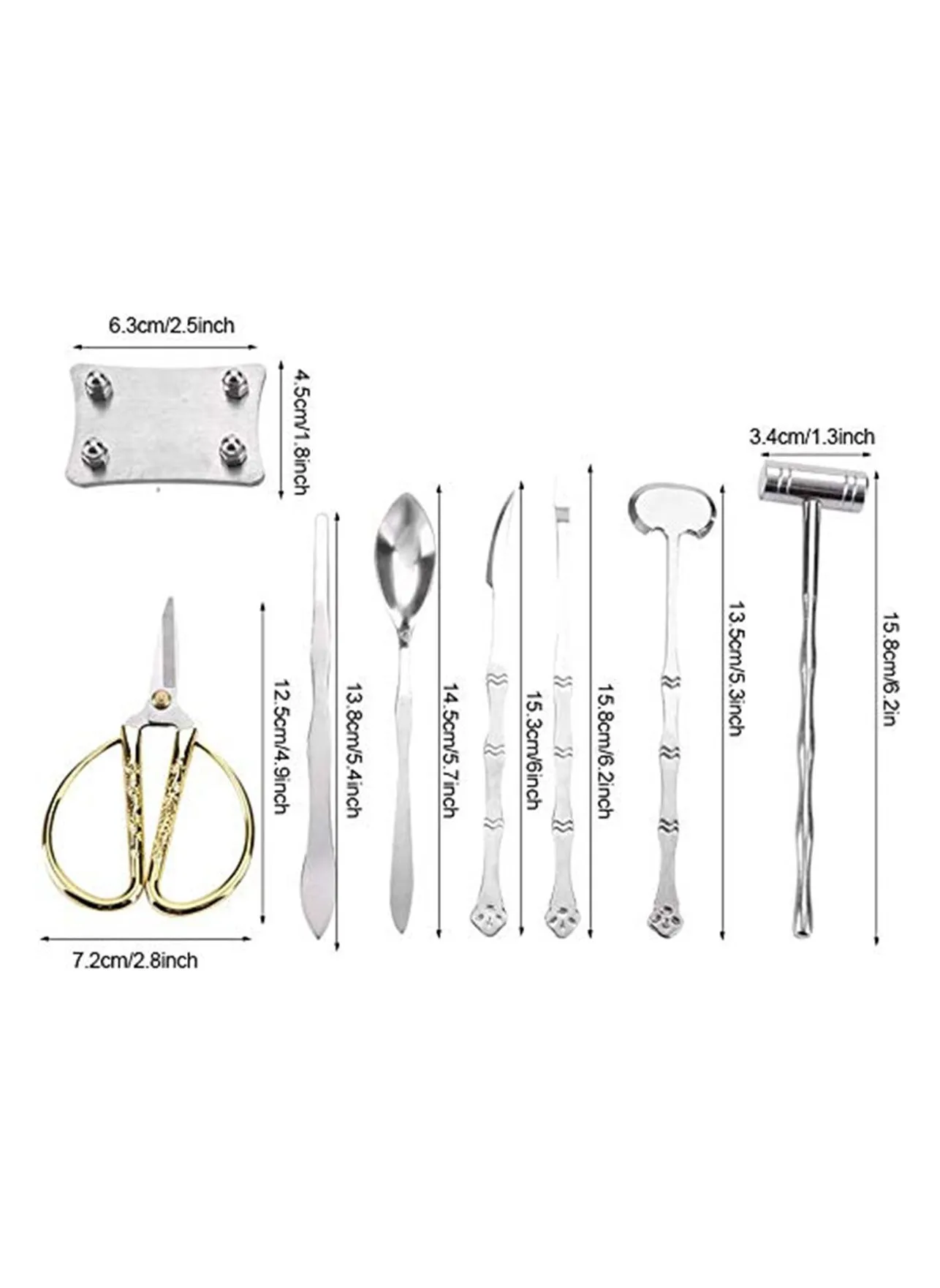 Seafood Tool Set, 8 Pcs Lobster and Crab Opener Tools, Stainless Steel Seafood Scissors Claw Forks Picks Set for Lobster, Crab, Shellfish and Oyster-2