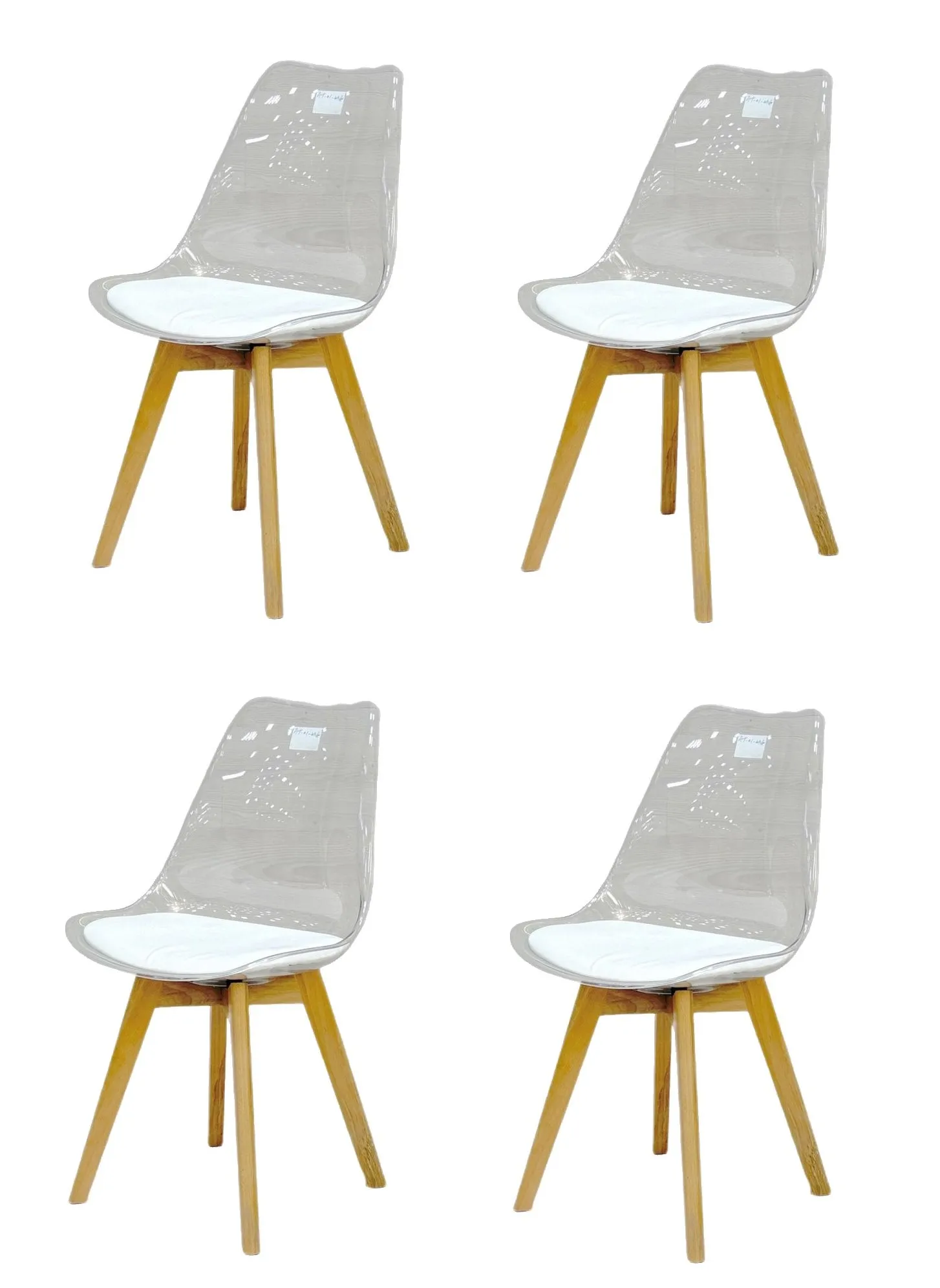 Set of 4 Pieces, Modern Acrylic Dining Chairs for Living Room-1