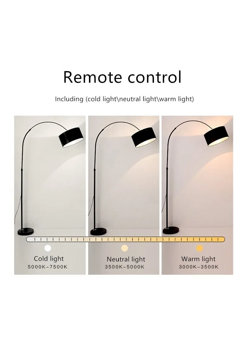 مصباح أرضي LED بسيط مزود بجهاز تحكم عن بعد لغرفة المعيشة وغرفة النوم والدراسة وديكور المنزل مصباح قائم بقاعدة رخامية-2