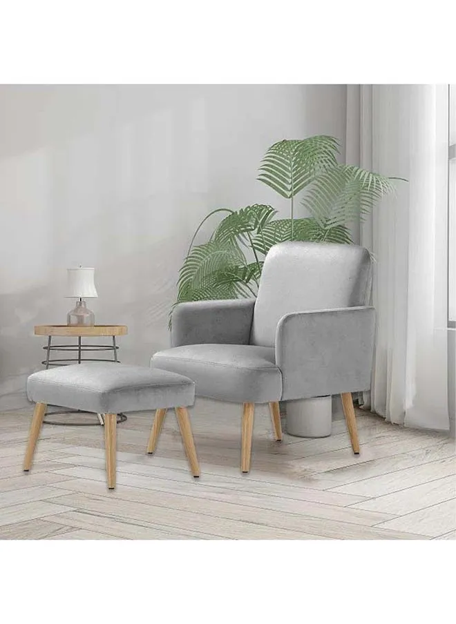 Slate Grey Velvet Chair and Pouf Set Swedish Wood By Alhome 80
Pouf : 55x85
Pouf 45 cm-1