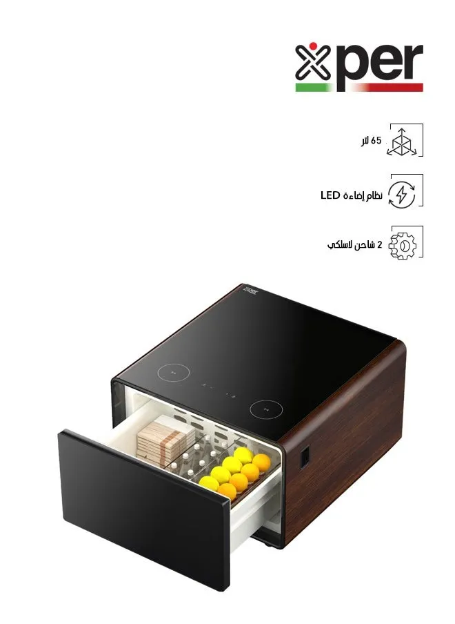 طاولة ذكية مع ثلاجة مدمجة - 65 لتر - خشبي - XPSTS-65WD-1