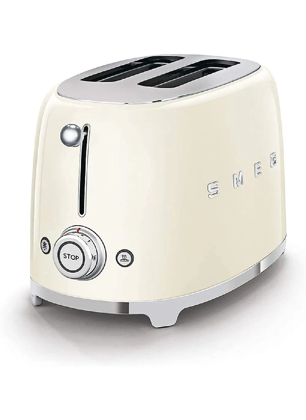 محمصة خبز Smeg TSF01CRUK، طراز ريترو 50's، 2 شريحة، 6 مستويات للتحمير، فتحات خبز واسعة، وظائف إزالة التجمد وإعادة التسخين، صينية فتات قابلة للإزالة، كريمي، ضمان لمدة سنة واحدة 100 W TSF01CRUK-2