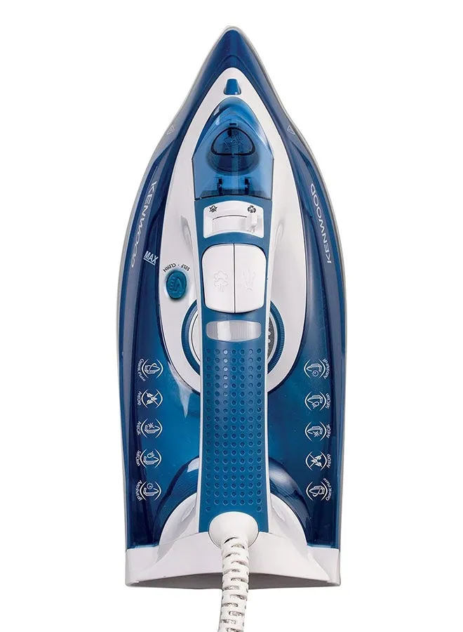 Steam Iron With Ceramic Soleplate, Auto Shut-Off, Anti-Drip, Anti-Calc, Self Clean, Continuous Steam, Steam Burst, Spray Function 350 ml 2600 W OWSTP75.000WB White/Blue-2