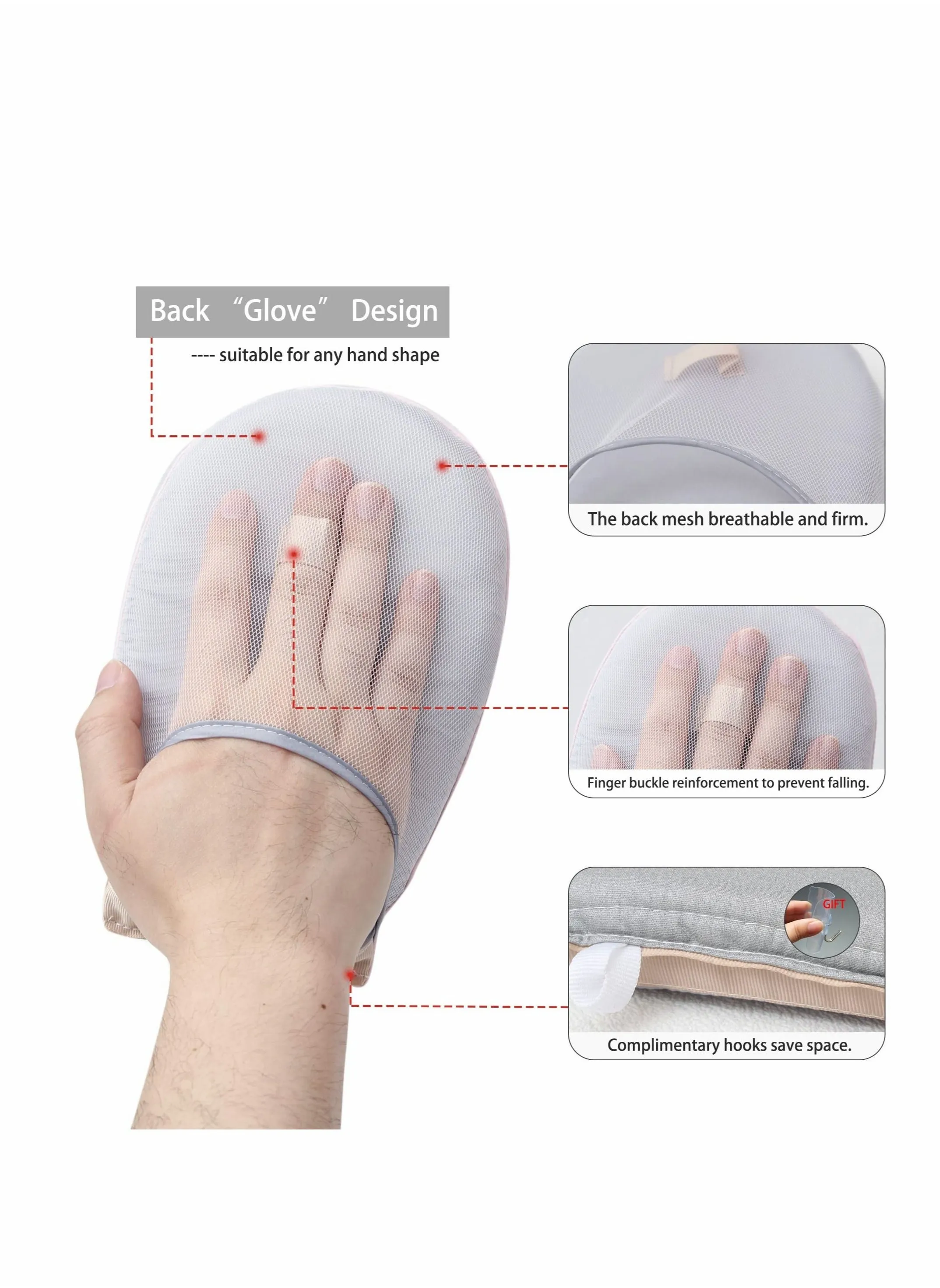 Steamer Glove 2 Pcs Heat Resistant Protective Ironing Glove with Finger Loop for Clothes-2