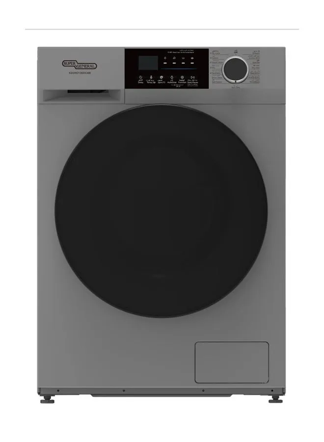 Super General 13 Kg Front Load Combo Washer With Built In Heater, 15 Programs, 1400RPM, KSGWD13800CMB Silver-1