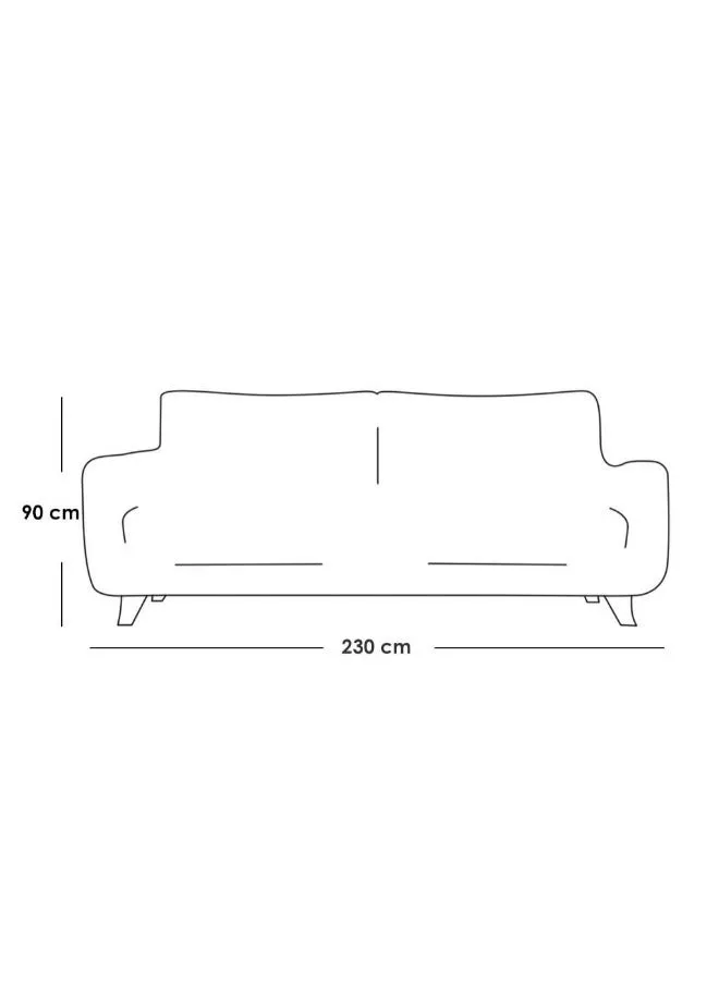 كنبة كتان بثلاثة مقاعد - 230x90x90 سم بيج-2