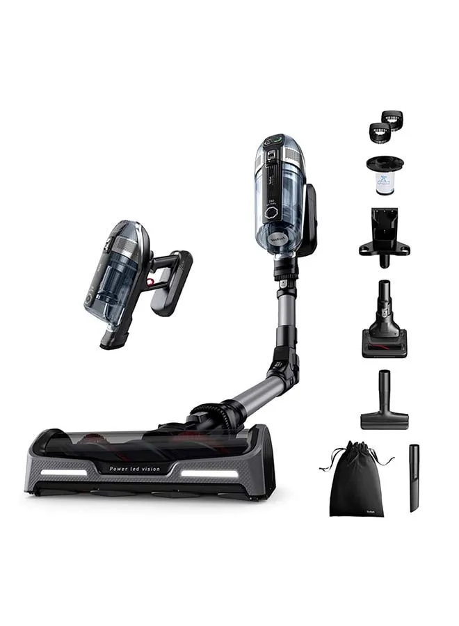 TEFAL Cordless Vacuum Cleaner | X-Force Flex 14.60 Animal | 200 Air W | Up to 1H10min | Flex Technology | LED Lights | Digital Display | High Filtration| Black & Grey | 2 Years Warranty| TY99A2GO 0.9 L 480 W TY99A2GO BLACK & GREY-1