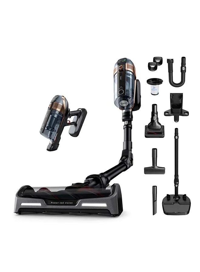 TEFAL Cordless Vacuum Cleaner | X-Force Flex 15.60 Animal |  230 Air W | Up to 1H20min | Flex Technology | LED Lights | Digital Display | High Filtration| Black/Copper | 2 Years Warranty| TY99F2GO 0.9 L 520 W TY99F2GO BLACK & COPPER-1