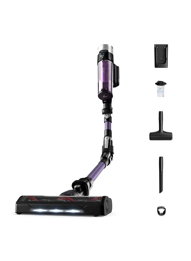 TEFAL Cordless Vacuum Cleaner | XForce Flex 9.60 Allergy | 100 Air W | Up to 45min | Flex Technology | Auto Speed | Digital Display | Power LED Vision | Black & purple | 2 Years Warranty | TY2039HO 0.44 L 250 W TY2039HO Black & purple-1