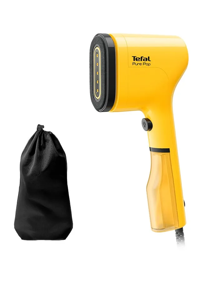 TEFAL Pure POP Garment Steamer | Steams/Purifies Garments | Steam Output Up to 20 g/min | Removes Lint | Delicate Fabrics | Reversible Pad System | Ultra-Compact | Travel-Friendly | Fast Heat-Up | 70 ml 1300 W DT2026G0 Yellow-1