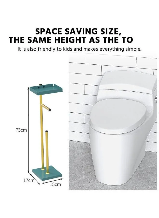 حامل ورق المرحاض مع رف الهاتف، ديكور الحمام، حامل مناديل ورقية، حامل تخزين قائم بذاته لأرضية الحمام، موزع مناديل المرحاض-2