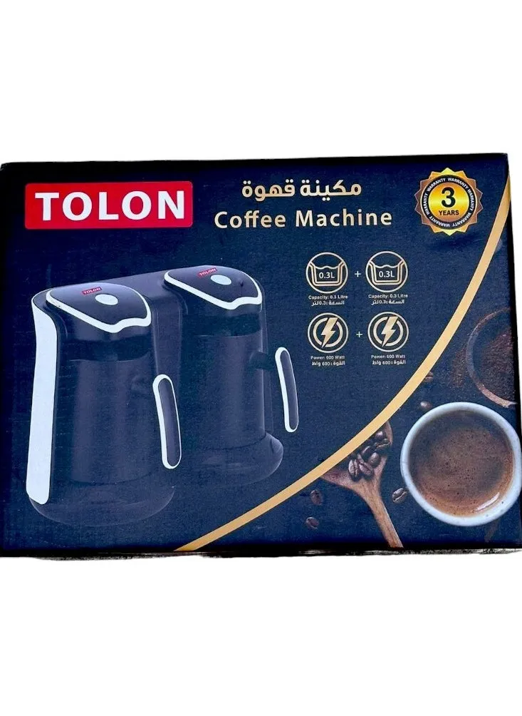 ماكينة القهوة التركية TOLON بكبسولات مزدوجة سعة 0.3 لتر | توقيت تلقائي، وعاء قابل للإزالة، برمجة مسبقة، إيقاف تلقائي، سهل التنظيف-1