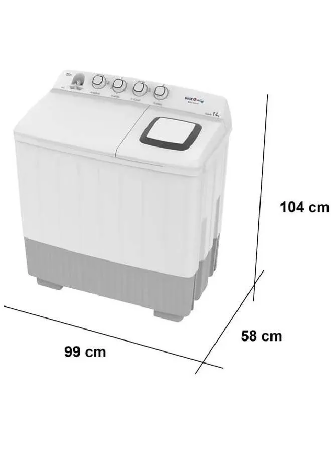 غسالة بحوضين تحميل علوي سعة 14 كجم BWS-014 لون أبيض-2