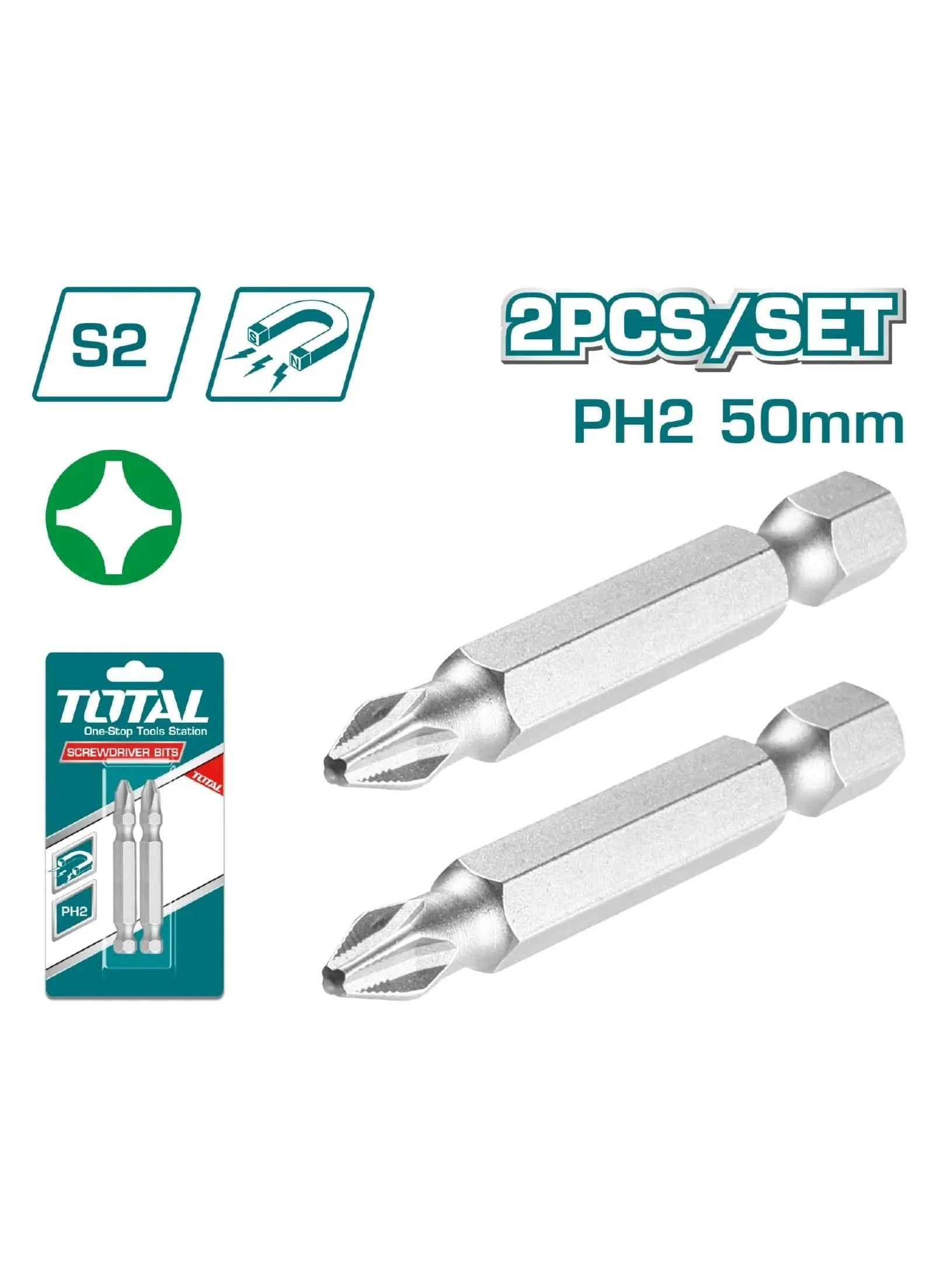 TOTAL لقمة مفك طويلة طرف مصالب TAC16PH224-1