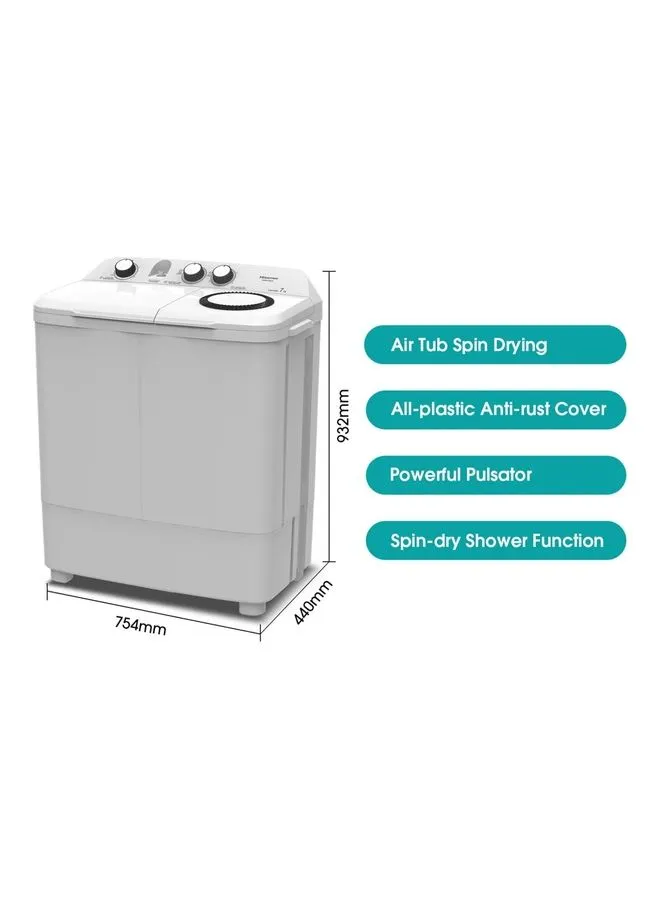 Twin Top Washing Machine 7 kg 220 W WSBE701 White-2