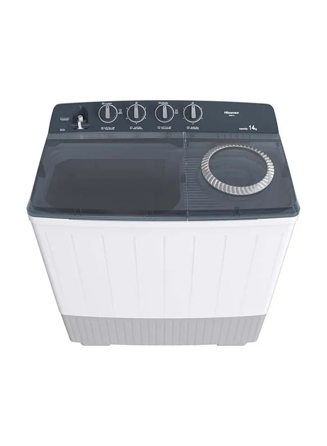 Twin Tub Semi Auto 14 Kg Washing Machine, Easy to Move, Noiseless, High Quality WSG14 White-2