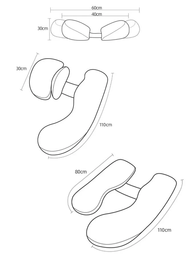 وسادة حمل كاملة الجسم على شكل حرف U مع غطاء قابل للفصل والتعديل - وسادة دعم مثالية للحمل-2