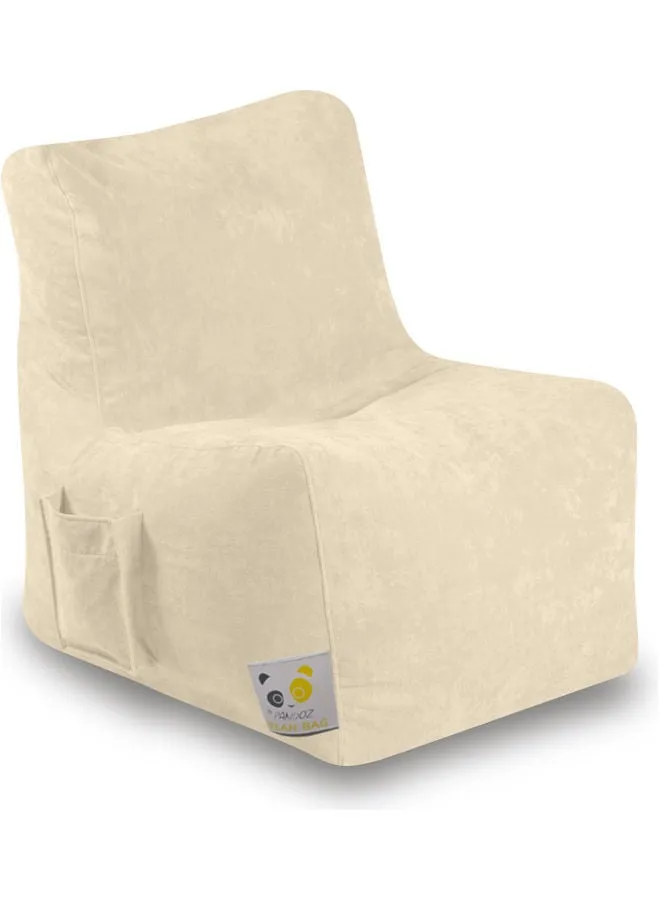 Ultra-Soft Bean Bag Relaxing Chair Beige 85 x 35 x 65cm-1