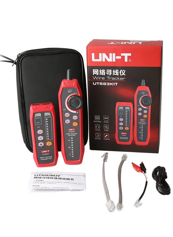 UNI-T UT683KIT مكتشف خط الشبكة، متتبع الأسلاك، متتبع الإشارة، متتبع الأسلاك، مدقق متعدد الوظائف، مكتشف خط شبكة الهاتف/الاقتران/مضاد للتدخل-1