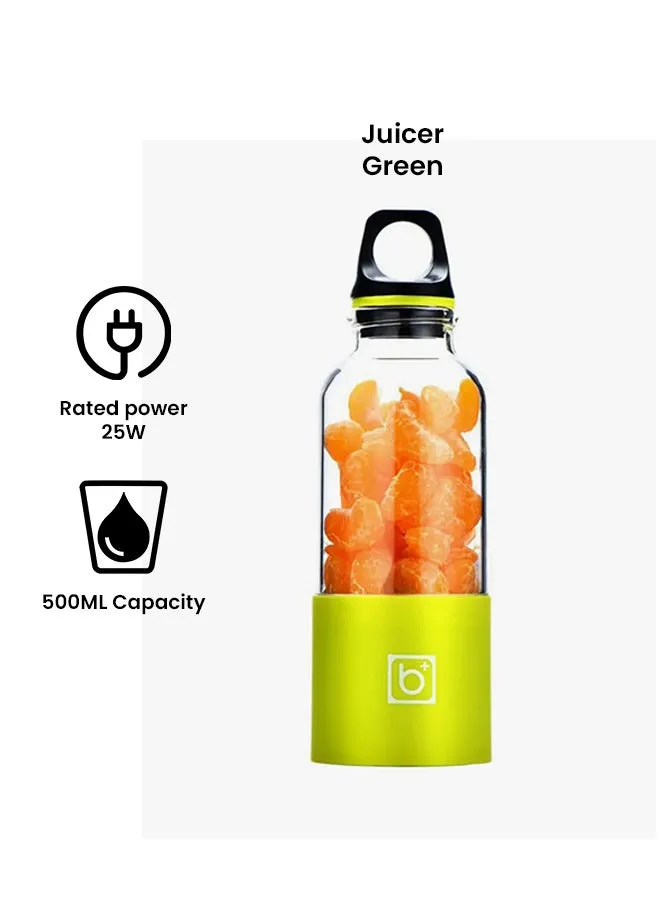 خلاط صغير محمول بمنفذ USB للشحن 500.0 ml 25.0 W Tbottle1034 أخضر-2