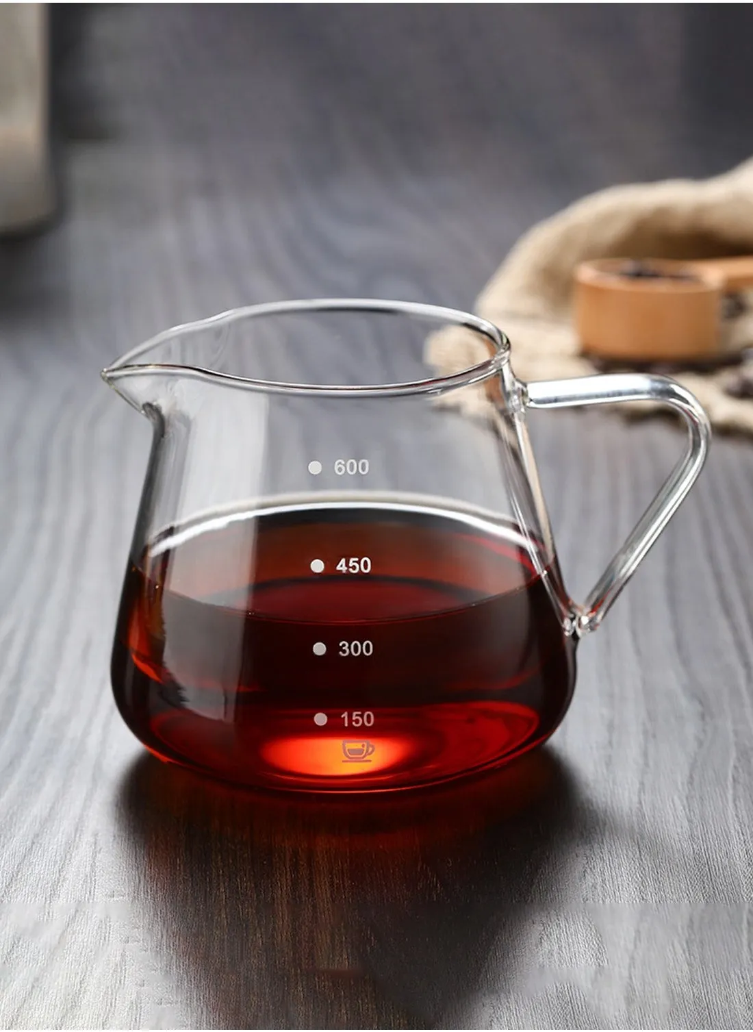 V60 صانع القهوة الزجاجي المقاوم للحرارة صانع القهوة صب فوق القهوة خادم الشاي غلاية باريستا خادم 600 مللي-1