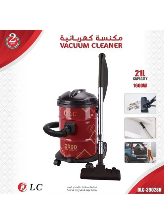 مكنسة كهربائية 21 L 2000 W DLC-39028H أحمر/ أسود-2