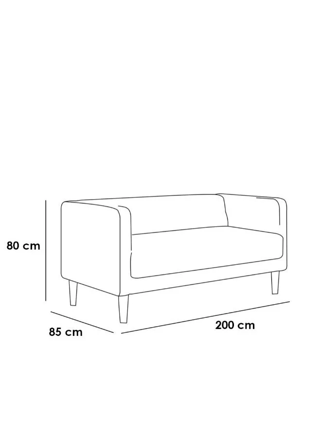 كنبة بثلاثة مقاعد من المخمل والخشب السويدي - 200x85x80سم رمادي-2