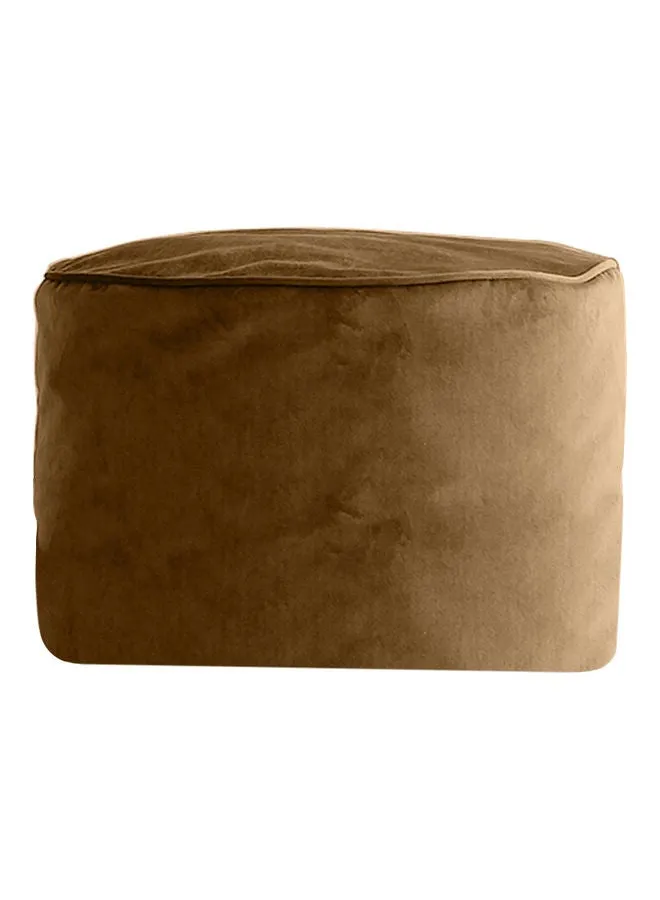 Velvet Round Bean Bag Microfiber Filler Brown 60x60x20cm-1