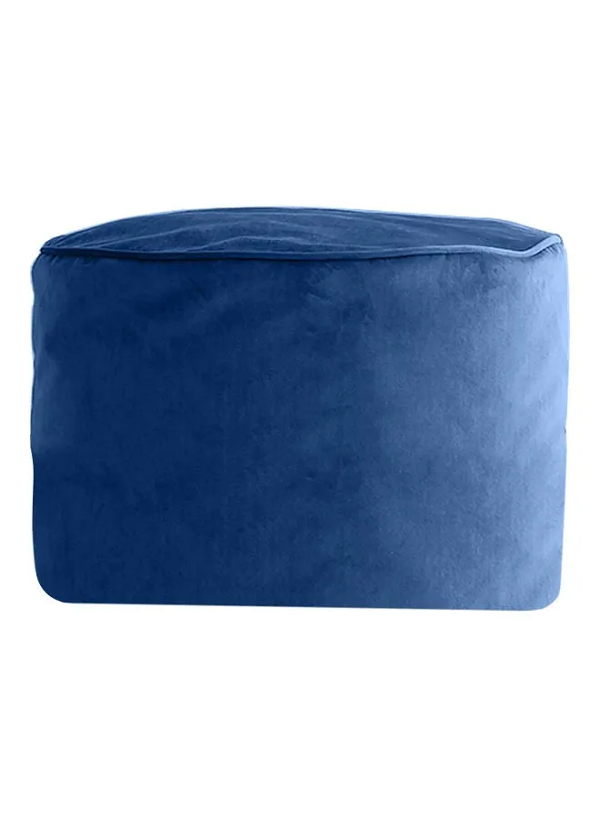 Velvet Round Bean Bag Microfiber Filler Dark Blue 60x60x20cm-1