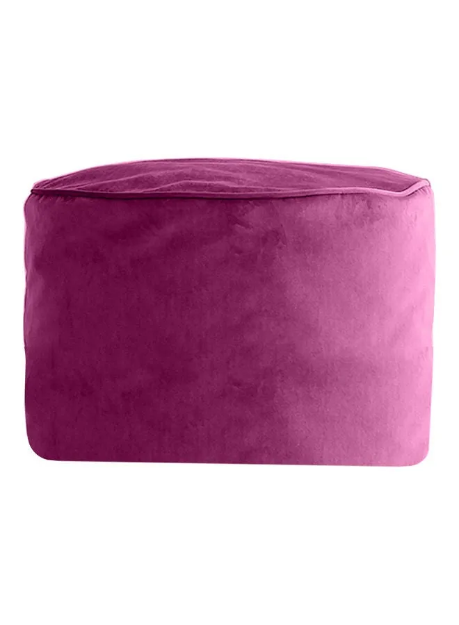 Velvet Round Bean Bag Microfiber Filler Dark Pink 100x100x40cm-1