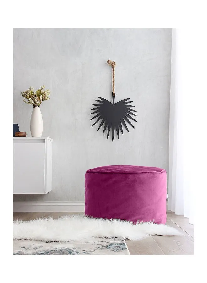 Velvet Round Bean Bag Microfiber Filler Dark Pink 100x100x40cm-2