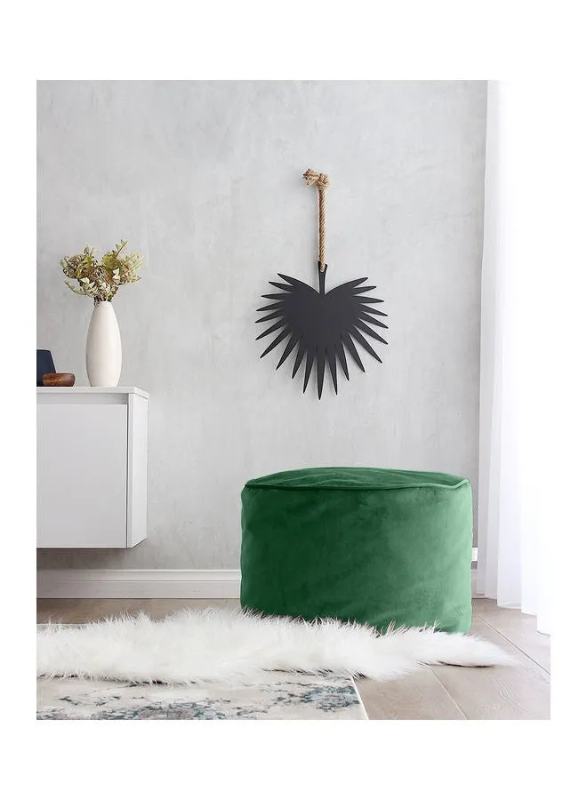 Velvet Round Bean Bag Microfiber Filler Green 60x60x20cm-2