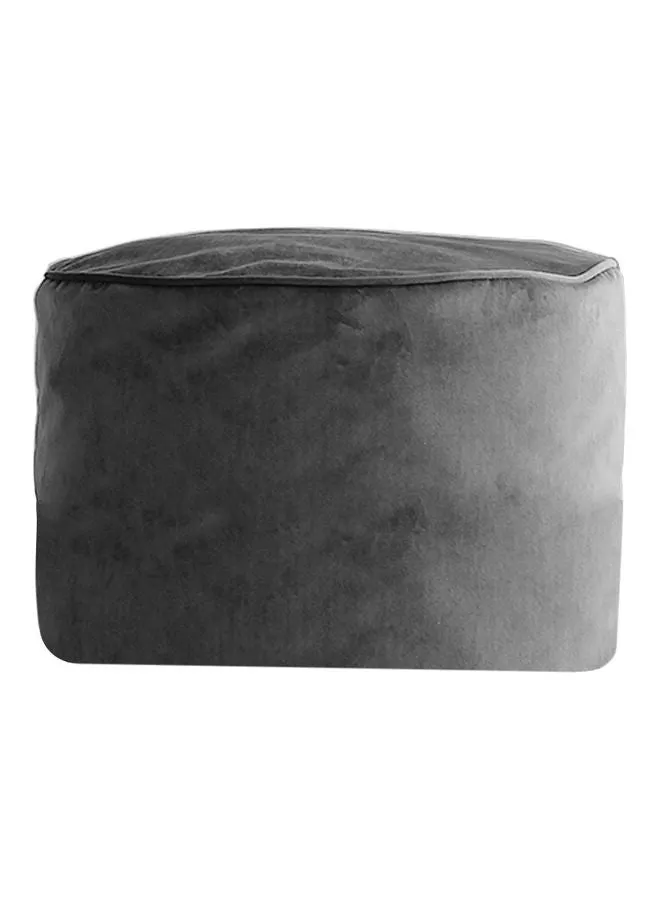 Velvet Round Bean Bag Microfiber Filler Grey 100x100x40cm-1