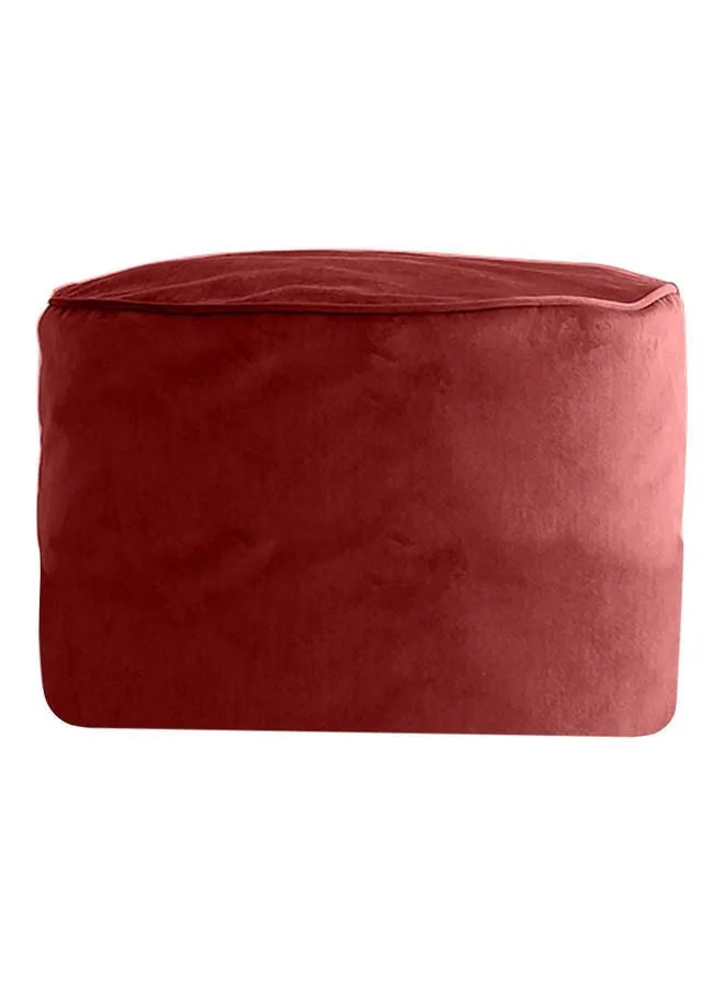 Velvet Round Bean Bag Microfiber Filler Red 60x60x20cm-1