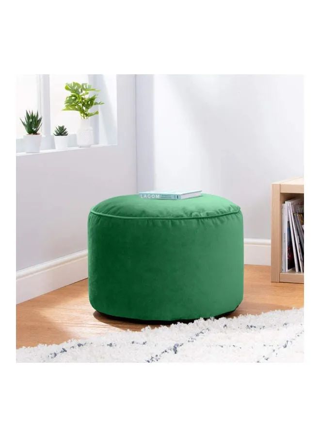 Velvet Round Bean Bag Pouf Green 55x55x35cm-2